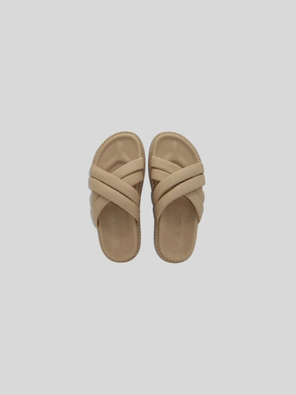 Alcove Leather Slides - Nude