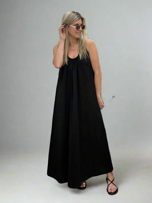 The Delphine Maxi Dress -  Black
