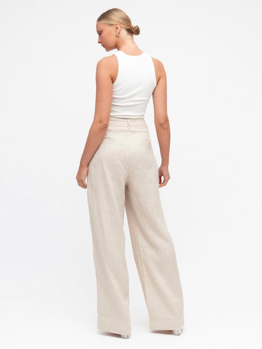 Luxe Linen Pants - Oatmeal