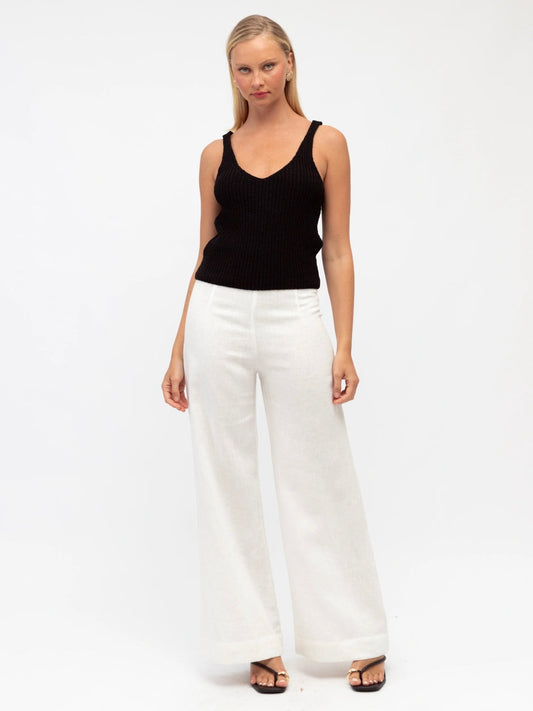 Luxe Linen Pants | White