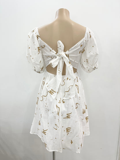 The Brushstroke Mini Dress - White