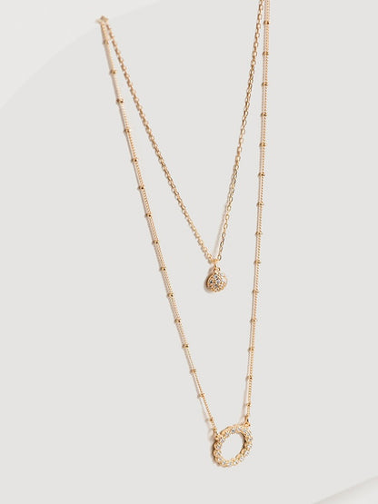 Stevie 2 Row Circle Chain Necklace