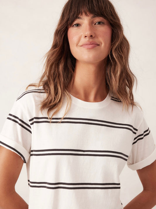Stevie Slouchy Tee - Phantom Double Stripe