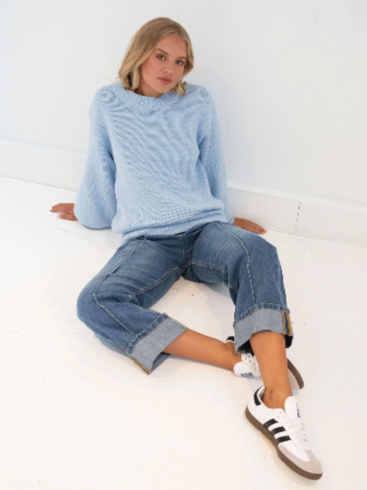 The Daisy Knit Jumper - Pale Blue