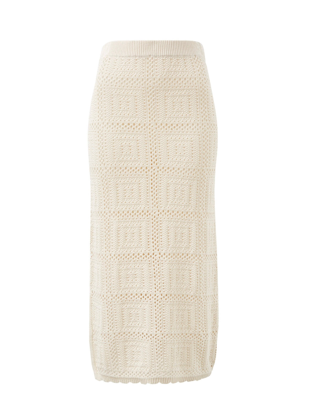 Ceres Life Square Knit Midi Skirt - Cream