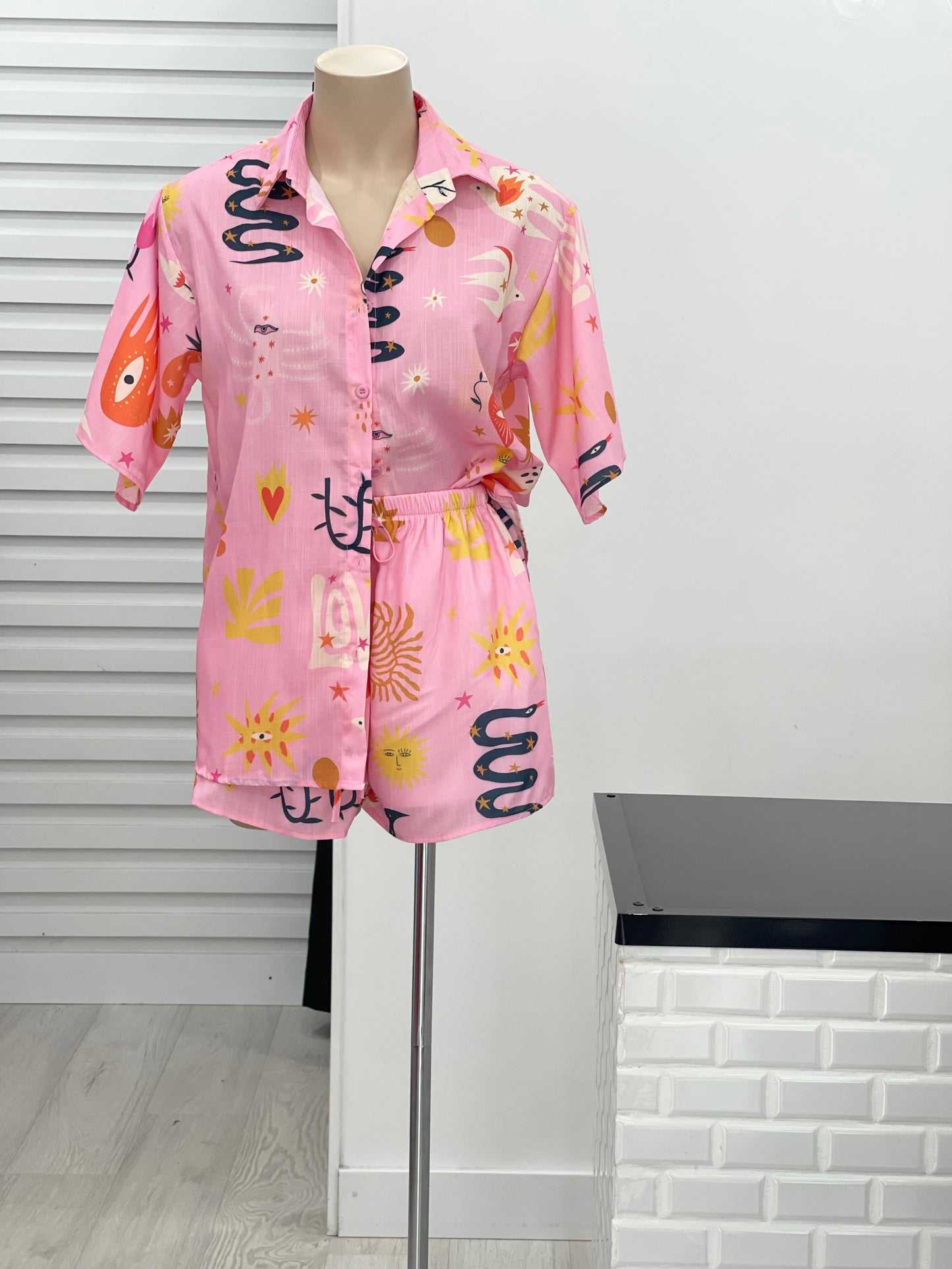The Love Shirt and Shorts Set -  Multi
