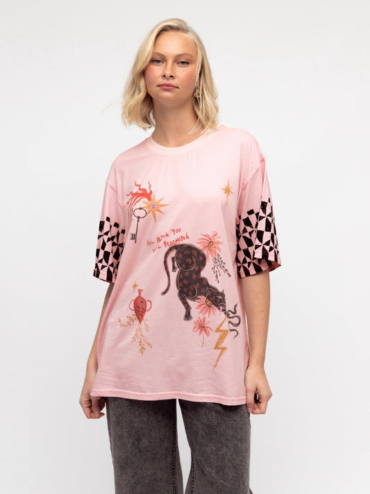 All Along You Were Blooming Tee - Pale Pink