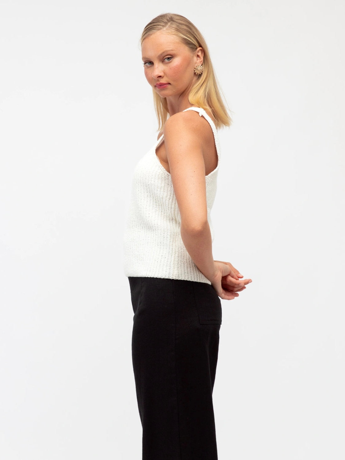 The Bouclé Knit Tank | White