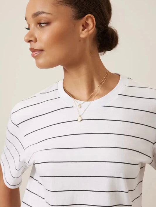 Stevie Slouchy Tee | White Phantom Stripe