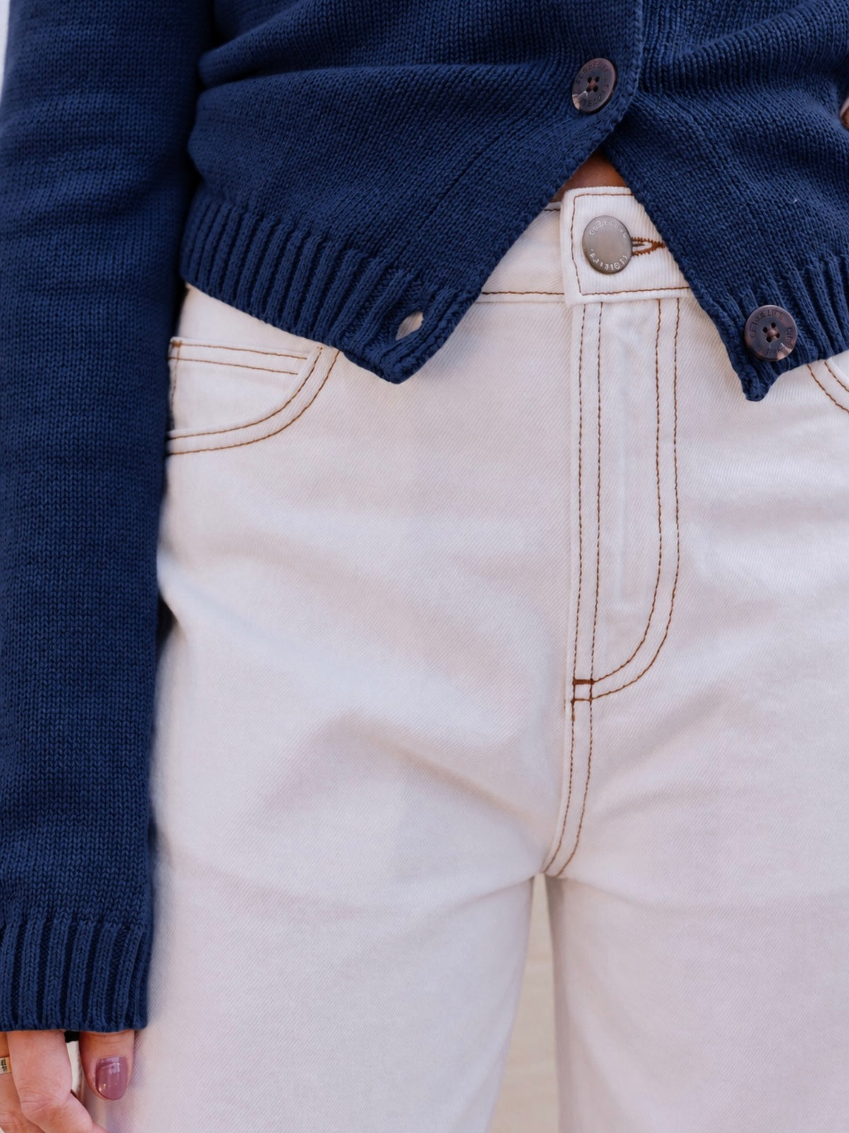 Leah Barrel Leg Jeans - Fresh Ecru