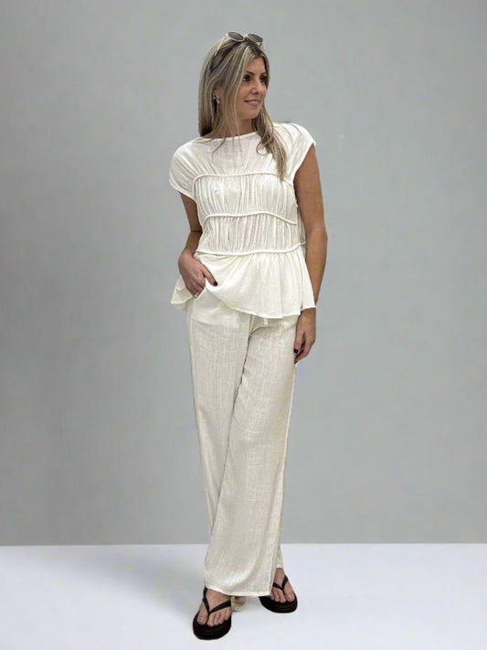 The Axel Top and Pants Set - White