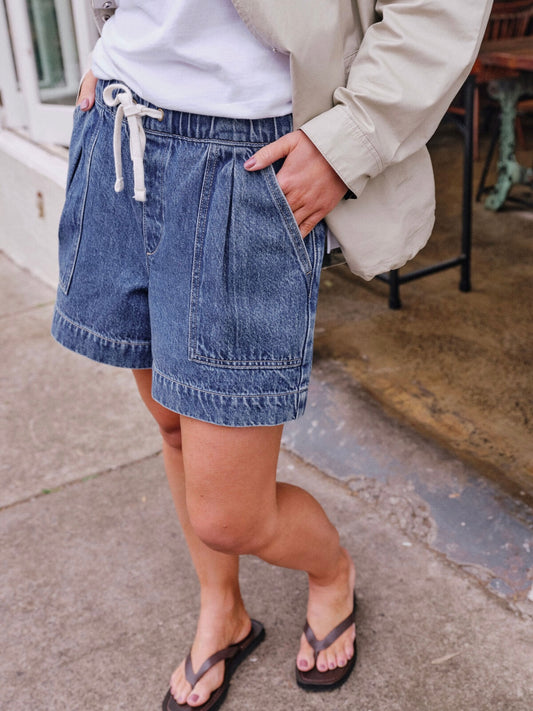 Darcy Relaxed Everyday Shorts - Fresh Indigo