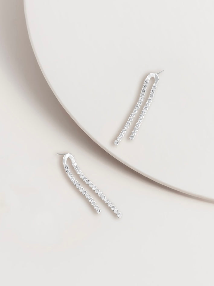 Grace Split Rhinstone Drop Earrings - WANTED AND WILD