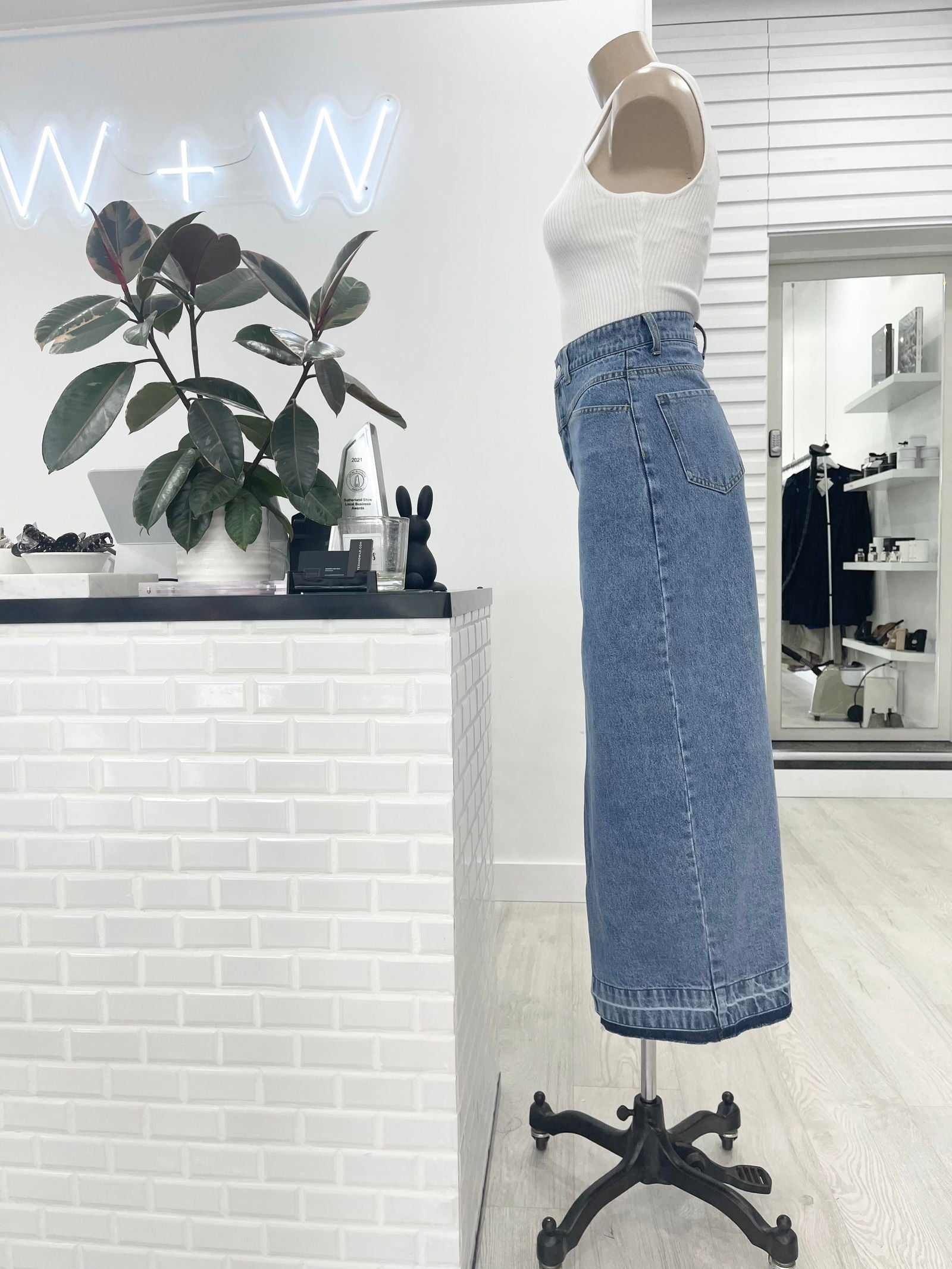 Haze Denim Maxi Skirt - Mid Blue - WANTED AND WILD