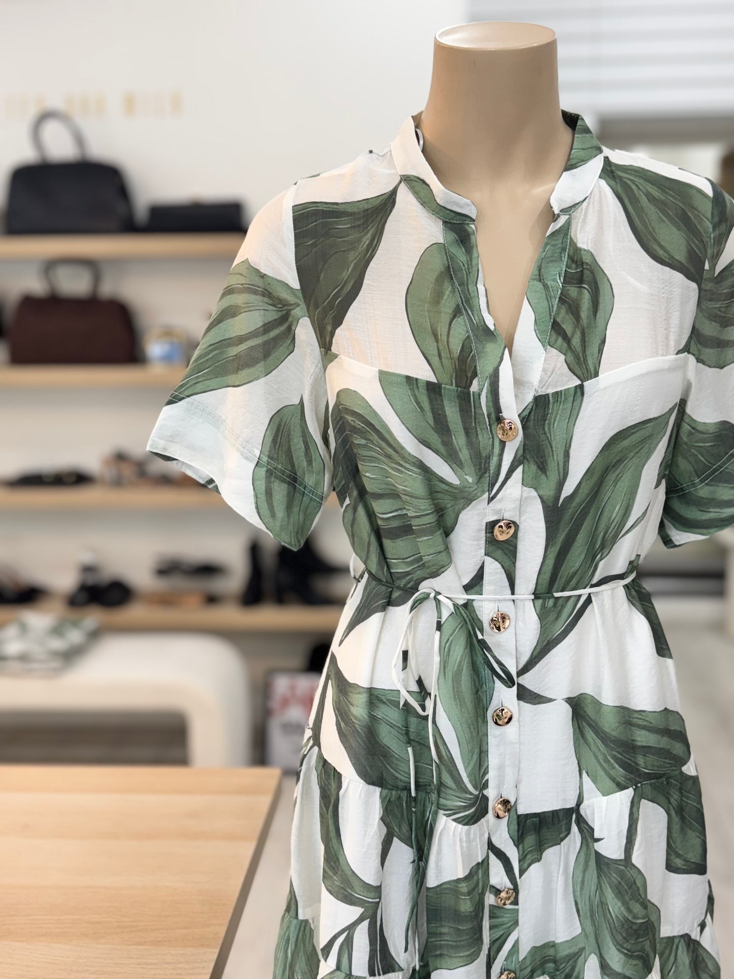 The Cara Dress - Green Leaf