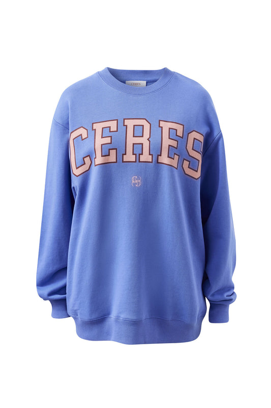 The Isla Ceres Logo Jumper -  vintage blue pink clay burnt toffee heritage