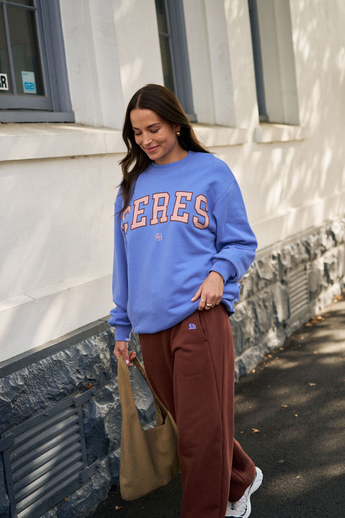 The Isla Ceres Logo Jumper -  vintage blue pink clay burnt toffee heritage