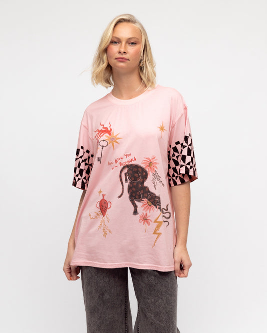 All Along You Were Blooming Tee - Pale Pink