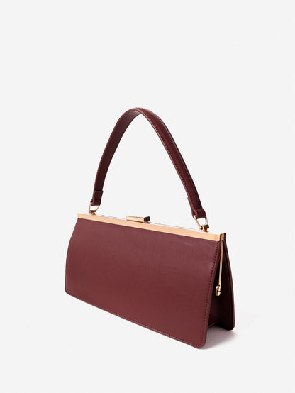 Solene Top Handle Bag - Burgundy