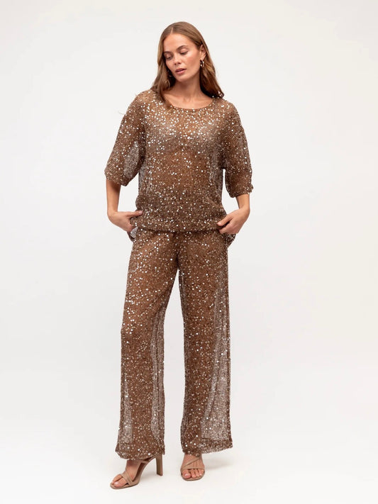 The Stardust Pants | Cocoa Sequin