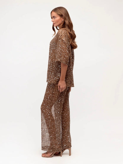 The Stardust Pants | Cocoa Sequin