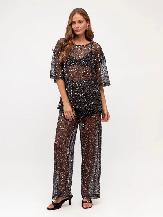 The Stardust Pants | Black Sequin