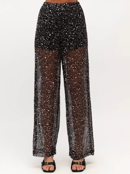 The Stardust Pants | Black Sequin