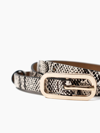 The Gigi Thin Belt - Snakeprint