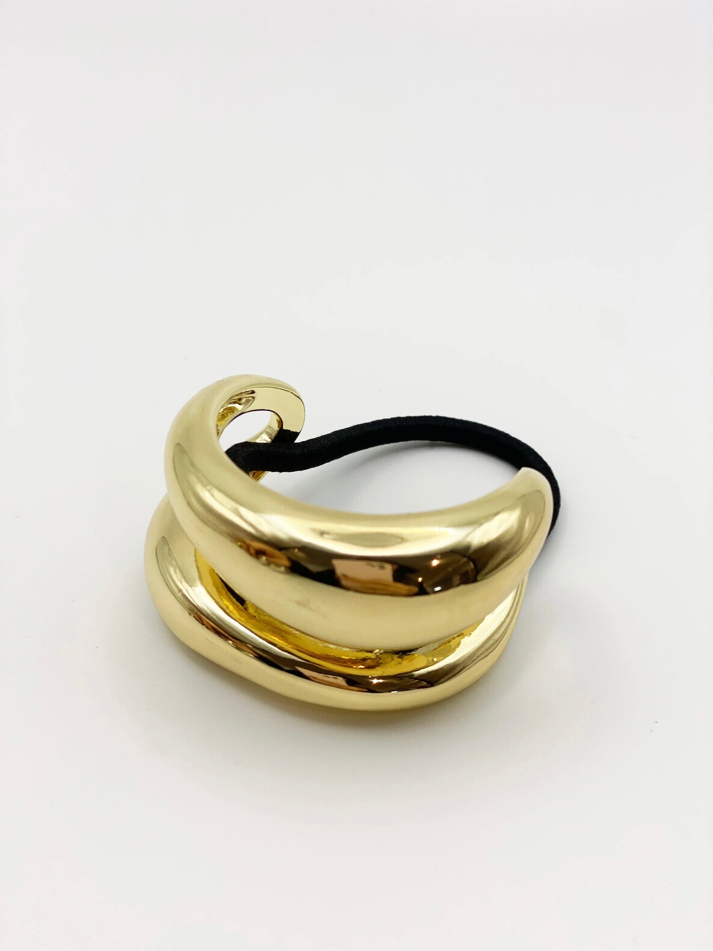 Double Pony Hair Cuff Tie - Metal