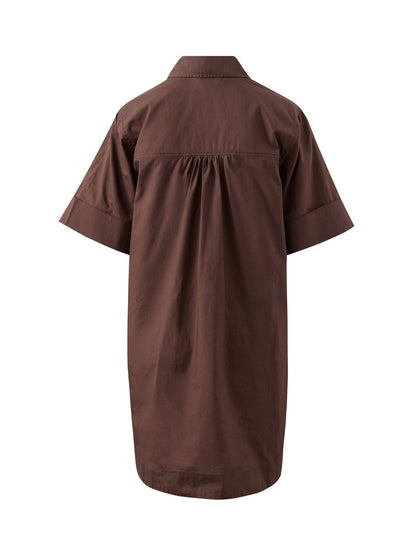 Sara Mini Shirt Dress - Chocolate