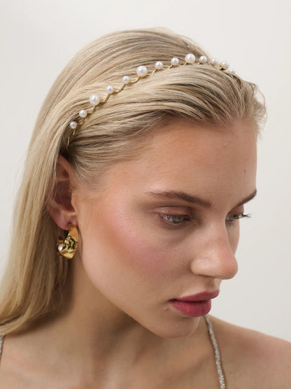 Isla Dainty Headband - Pearl