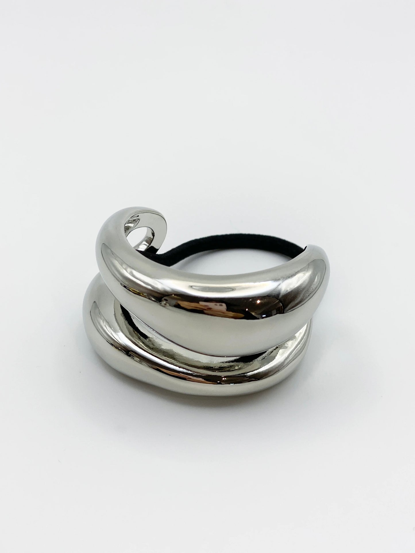 Double Pony Hair Cuff Tie - Metal
