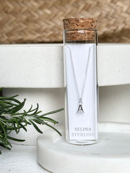 The perfect gift - Sterling silver necklace with initial pendant at Wanted and Wild 