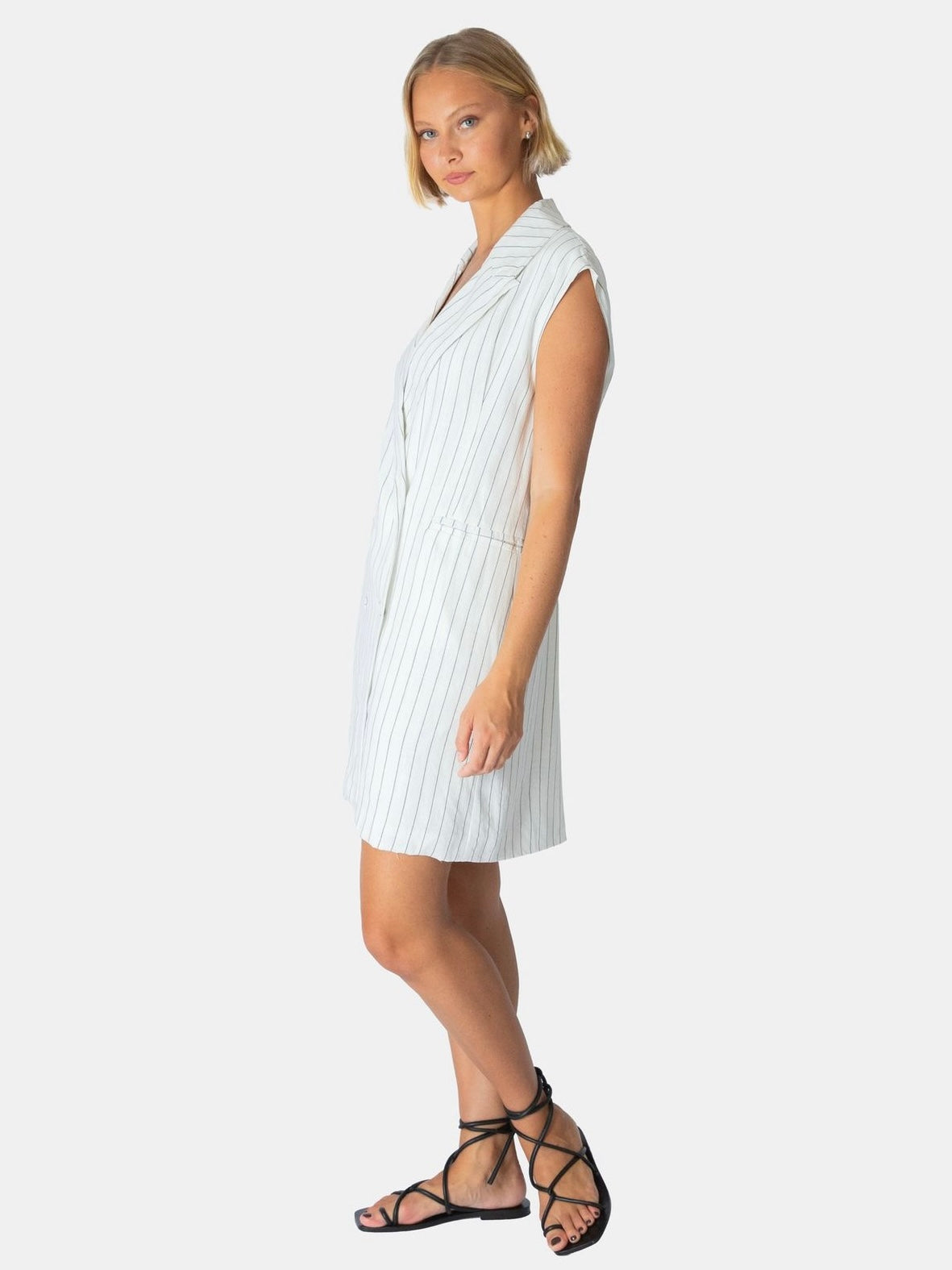 Louise Blazer Dress - Pinstripe - WANTED AND WILD