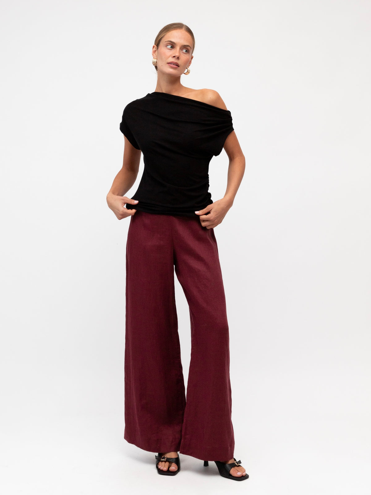 Luxe Linen Pants | Merlot