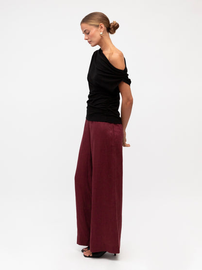 Luxe Linen Pants | Merlot