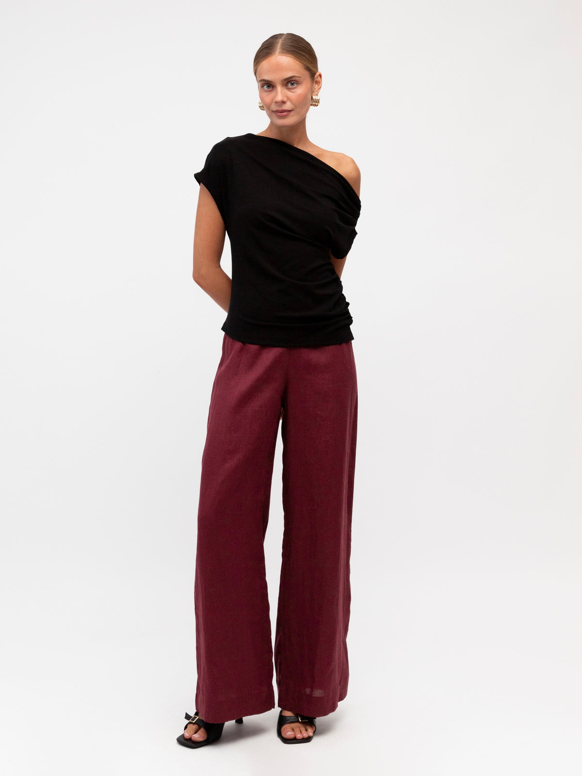 Luxe Linen Pants | Merlot
