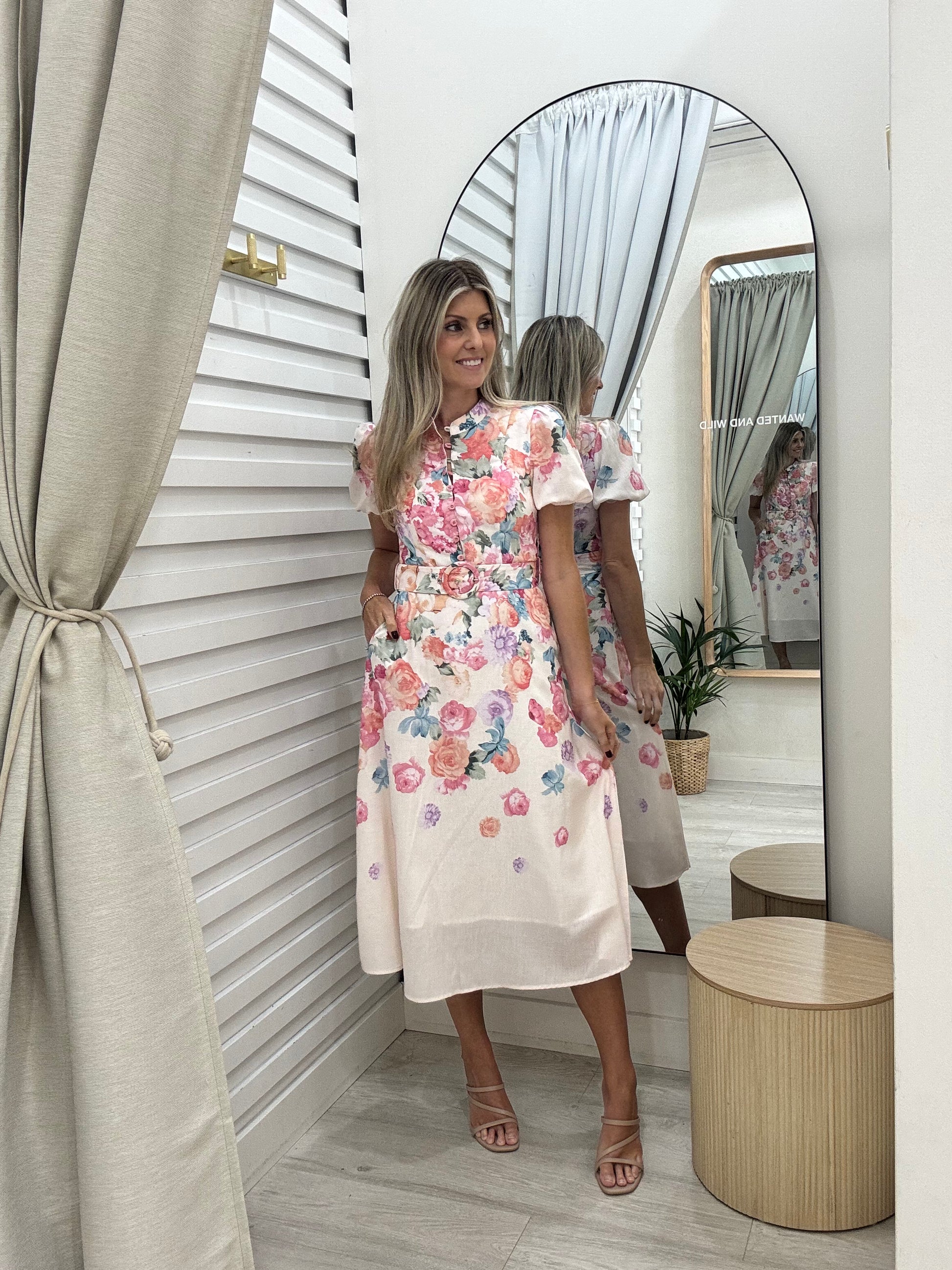 The Margot midi dress, front view, the perfect summer dress from Wanted and Wild in Gymea.