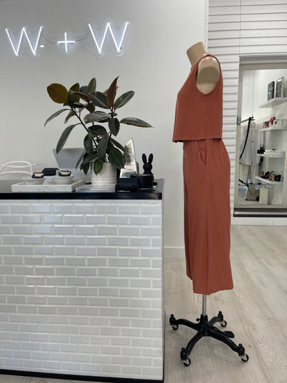 Mari Wide Leg Pants -  Rust - WANTED AND WILD
