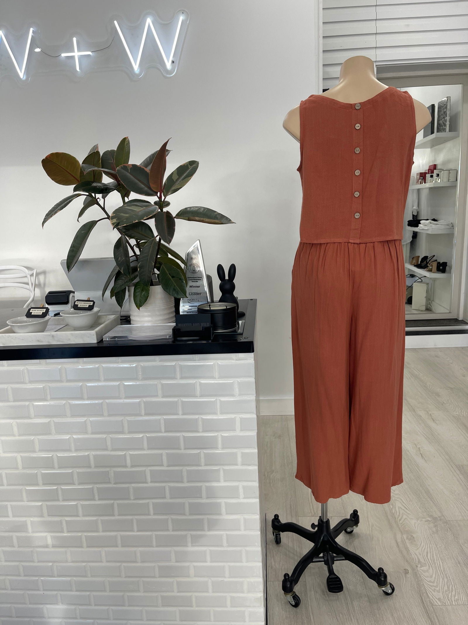 Mari Wide Leg Pants -  Rust - WANTED AND WILD