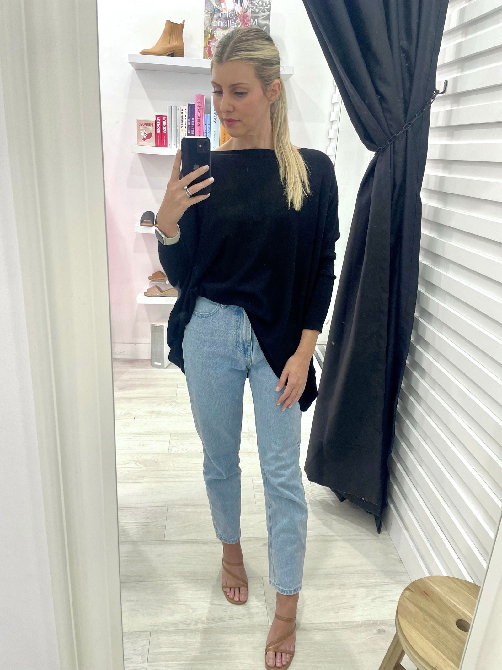 Mia Oversized Knitwear - Black - WANTED AND WILD