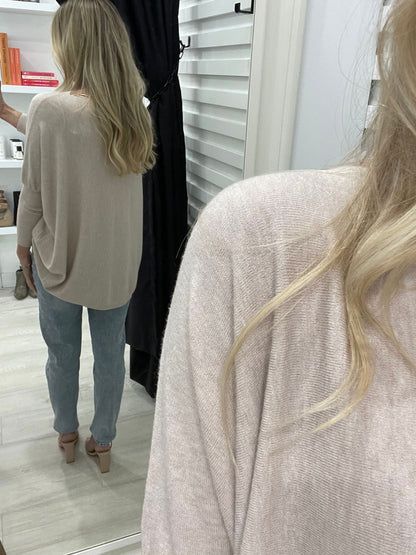 Mia Oversized Knitwear - Blush - WANTED AND WILD