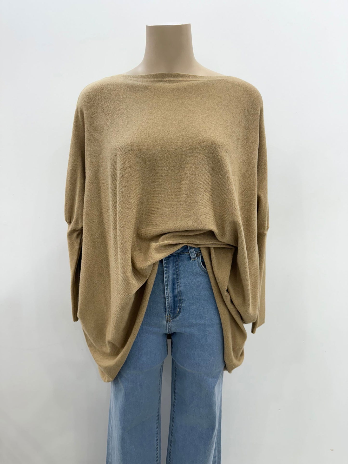 Mia Oversized Knitwear - Tan - WANTED AND WILD