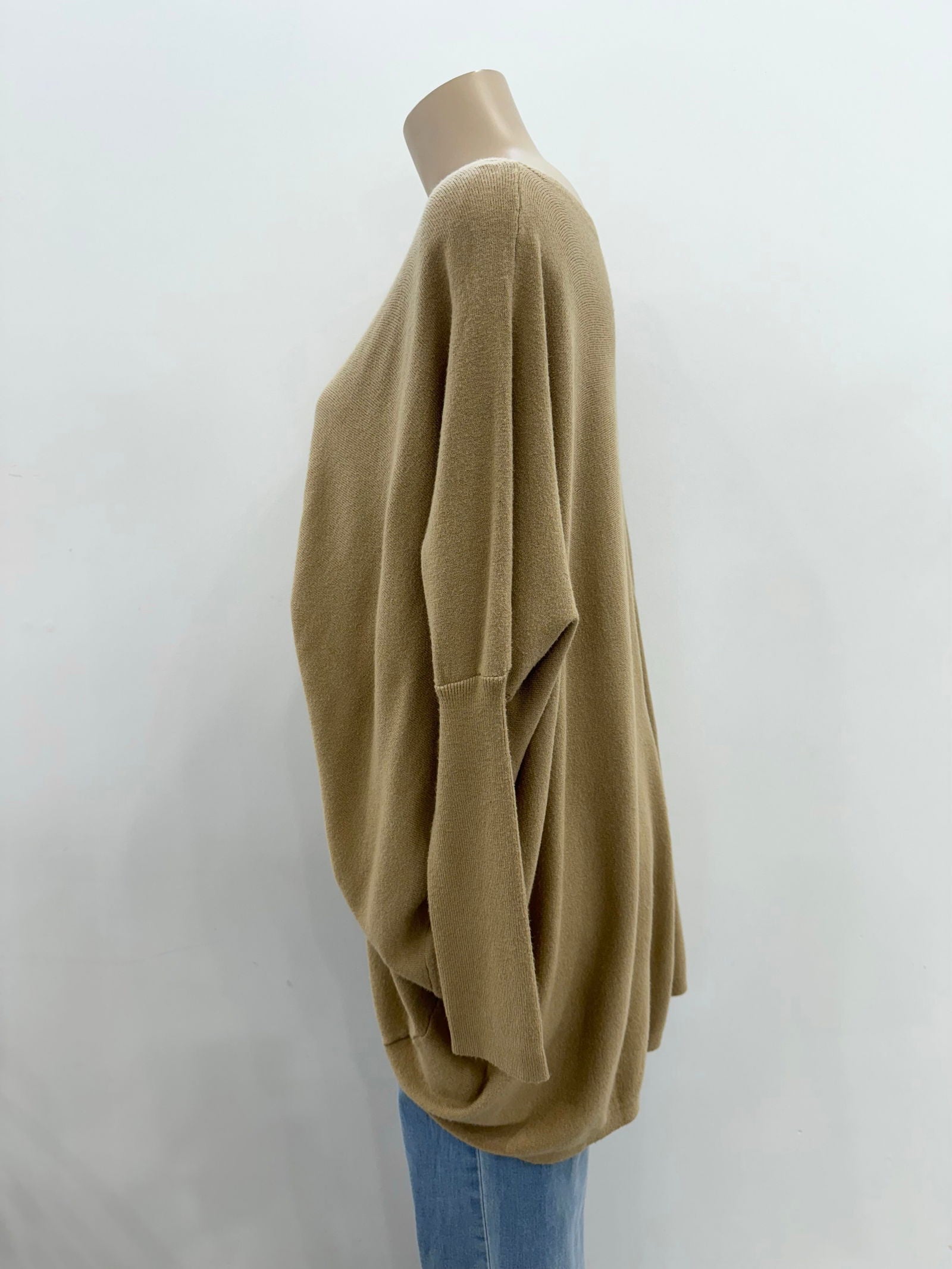 Mia Oversized Knitwear - Tan - WANTED AND WILD