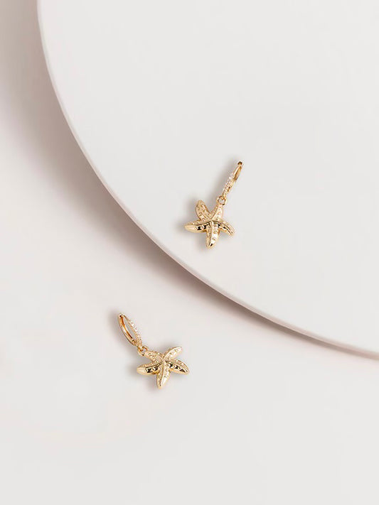 Moana Starfish Charm Hoop Earrings