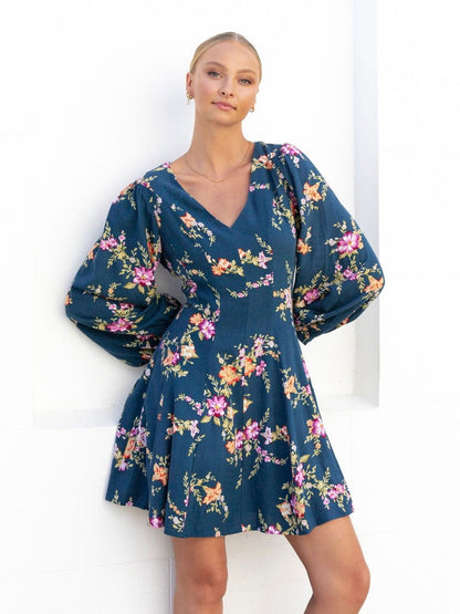 Nava Mini Dress - Maude Print - WANTED AND WILD
