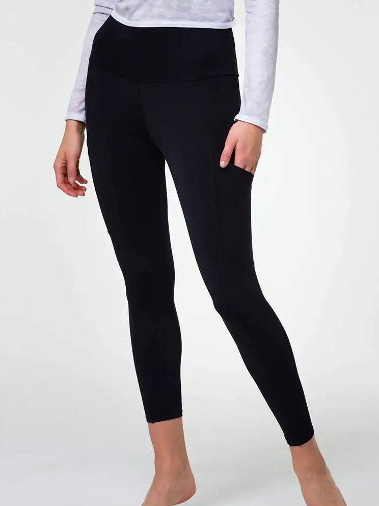 Onzie Pocket Midi Leggings - Black - WANTED AND WILD