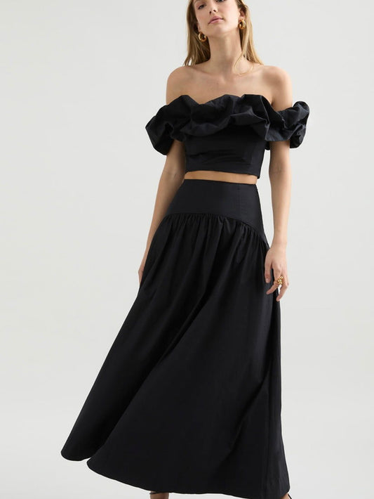 Savannah Maxi Skirt - Black - WANTED AND WILD