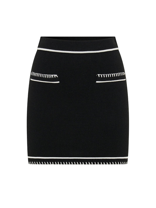 Sndys The Label Beverly Mini Skirt - Black - WANTED AND WILD