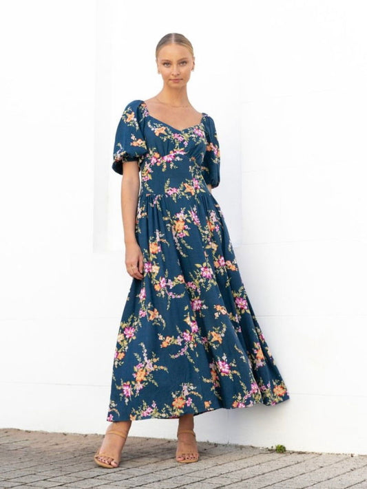 Soho Midi Dress - Maude Print - WANTED AND WILD